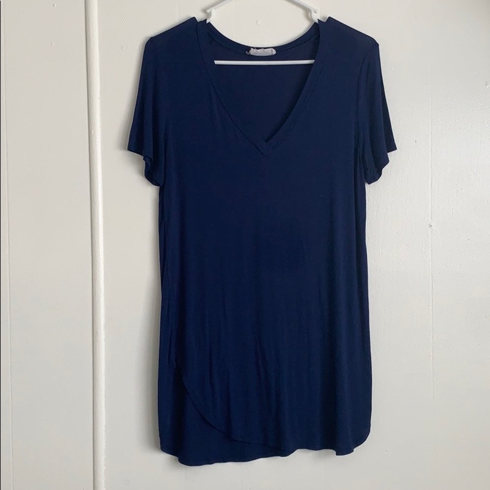 Blue v-neck shirt